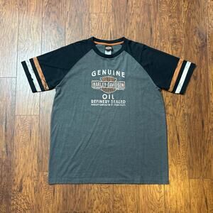 Harley Davidson Y2K Genuine Oil Raglan Barb's Philadelphia PA T-Shirt